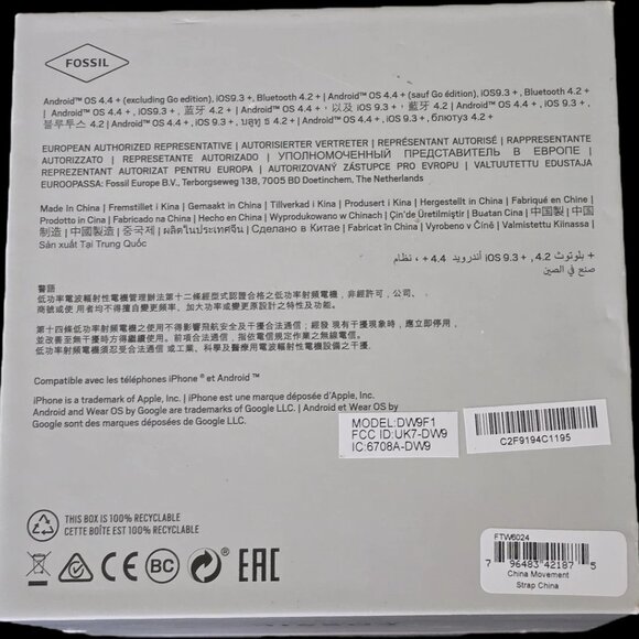 $275 MSRP| Fossil FTW6024 Women's Sport Smartwatch 41mm Aluminum- Open Box - Picture 5 of 6